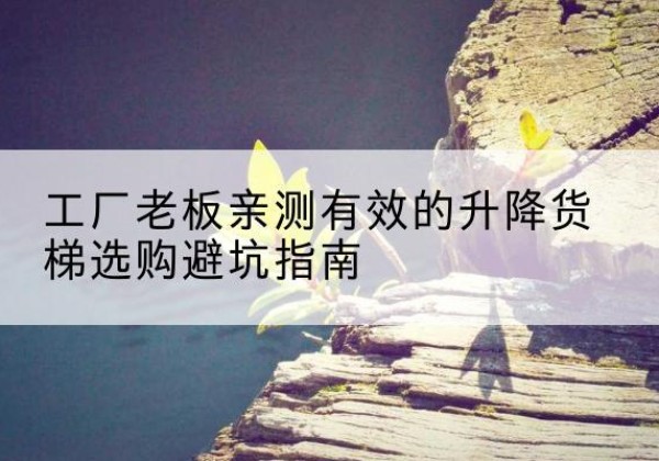 崇信升降货梯怎么选-工厂老板亲测有效的升降货梯选购避坑指南